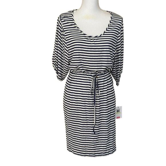 Calvin Klein navy/white stripe knit dress, 4, NWT, nautical, casual, vacation - Picture 1 of 7